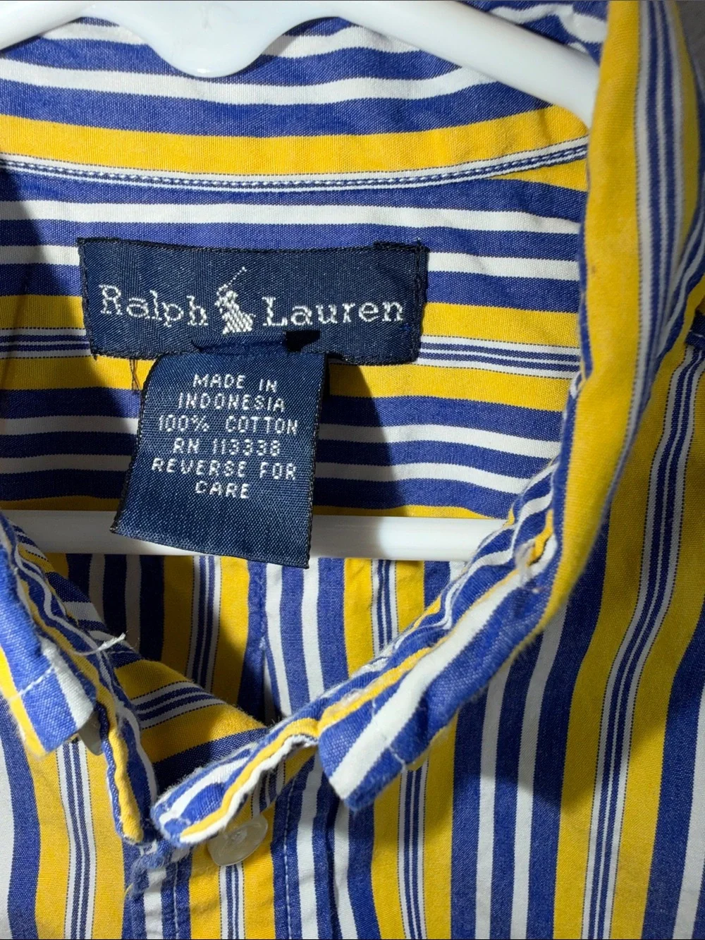 Ralph Lauren Yellow & Blue Striped Button-Down Shirt